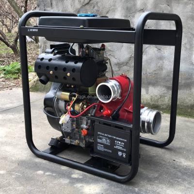 China Cast Iron Agricultural Electric Start High Pressure Irrigation KONGKA 4inch 3inch 2inch Diesel Water Pump for sale