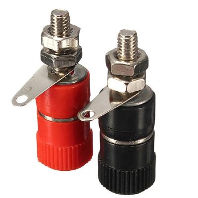 China Hot selling Red Black 4mm Banana Socket Nickel Plated Binding Post Nut Banana Plug Jack Connector for sale