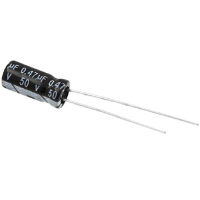 China original 50V 0.47UF 4*7mm  50V 0.47UF 5*11mm  50V 2.2UF 5*11mm Aluminum electrolytic capacitor for sale