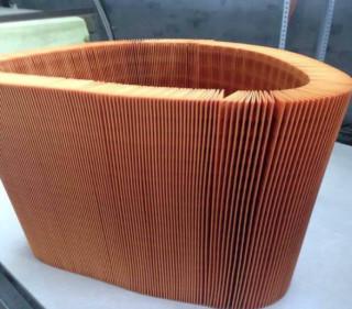 China Orange Yellow Filter Material Full Glue Free From Curing Eco Oil Filter Paper for sale