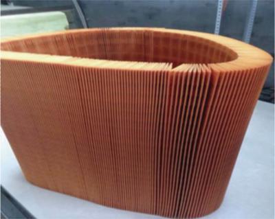 China Currugated Air Filter Paper Yellow Color For Light Duty for sale