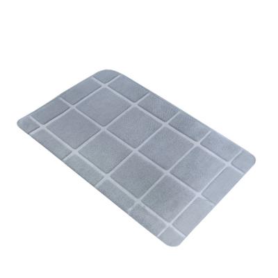 China Wholesale Coral Fleece Shower Floor Mat Customizable Embossed Embossed Bathroom Floor Mats Non-Slip Mats Washable for sale