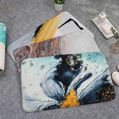 China Super Absorbent Non-Slip Cashmere Printed Floor Mat Washable Home Washable Living Room Carpet Bathroom Shower Floor Mat for sale