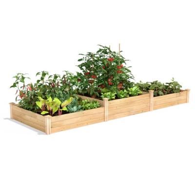 China Wholesale Modern Assembly Dovetail Tall 3 Tier Wooden Raised Garden Bed For Factory for sale