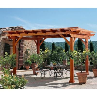 China Easily Assembled Gazebo Outdoor Wood Pine Gazebo Lattice Trellis Pergola For Yard Outdoor Party Patio for sale