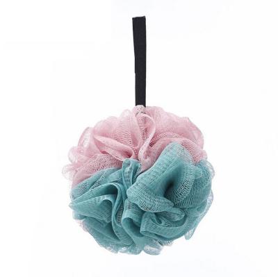 China All Natural Customized Skin Exfoliating Scrubber Pouf Shower Balls Loofah Mesh Bath Sponge for sale