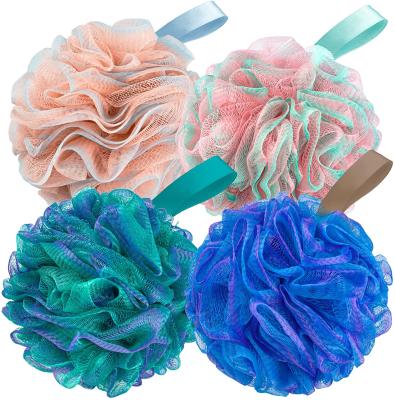 China All Natural Flower Hot Sale Bathroom Sponge Color Bath Ball / Shower Super Soft Bath Ball for sale