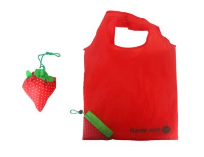 China Creative Printing Strawberry Promotion Custom Folding Shopping Bag Eco - Friendly Design for sale