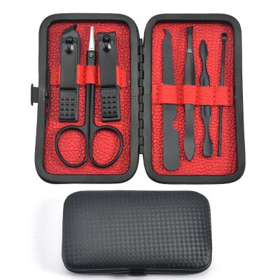 China Professional Supermarket Nail Clippers Kit Pedicure Care Tools Stainless Steel Men Grooming Kit 7Pcs Manicure Set For Travel Home for sale