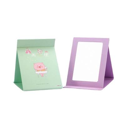 China Factory 2022 Foldable Paper Mirror Makeup Magnifying Top Selling Desktop Mirror for sale