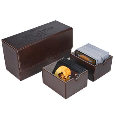 China Viable Custom Leather Card Collection Trade Box, Organizer Storage For Games Cards Accessories for sale