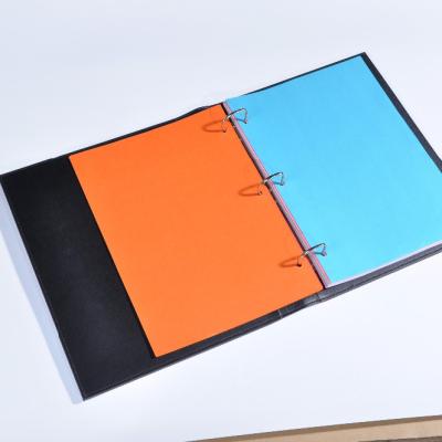 China Office/Meeting/School BWA-33 Customized PU Leather A4 Folder With 3 Ring Binders/New Style Ring Binder /3 Ring A4 Binder Leather Folder for sale