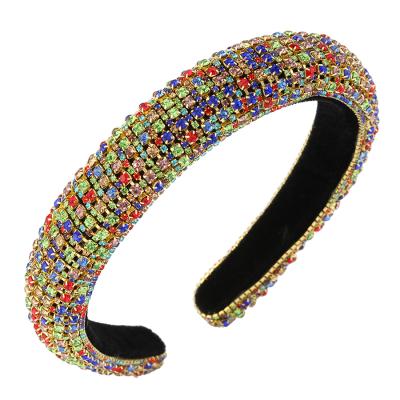 China SparklyHOTsellPadded White Women Black Headband Rhinestone Full Siliver Headbands Crystal Luxurious Limited Edition Hairbands for sale