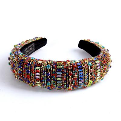 China HOT Sale Luxury/Retro/Bling Diamante Rebirth Crystals Headband For Women Reduce Breakage Frizz Tangles To Maintain Your Curls Hair Candy Gift brithday for sale