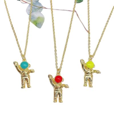 China Hiphop 2021on new OCT. i love you to the moon and back astronaut astronaut copper pendant necklace for sale