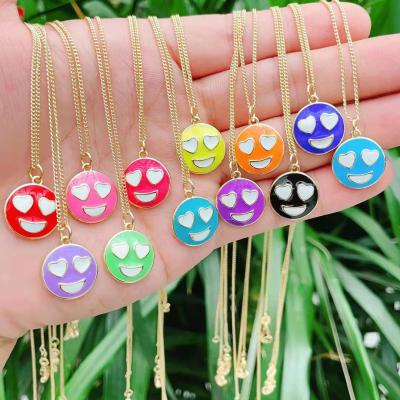 China 7days sample order sipport 1/5 advance 7days sample order sterling silver s925 sterling silver smiling face necklace 18k s925 gold plated happy smile necklace for girls for sale