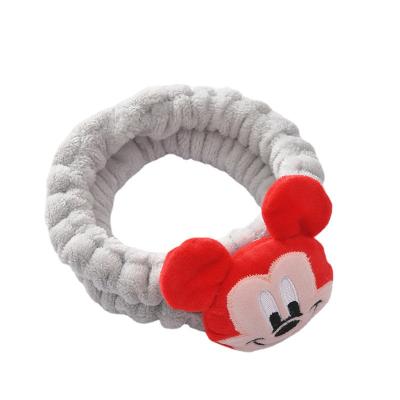 China 2021 new Korean cartoon characters soft elastic ribbon hair band selling sprouting ornaments bath headband cute soft headwrap for sale