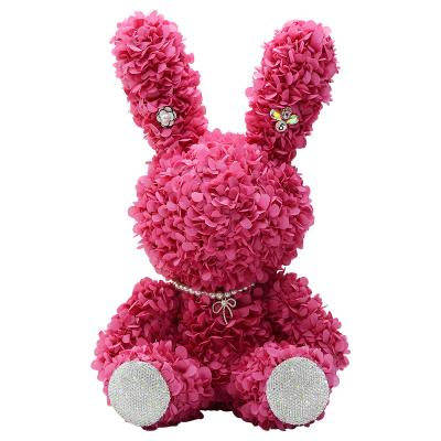 China Luxury Valentine's Day gift 2022 home display gifts wedding home decoration raibit roseteddy bear for sale