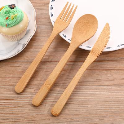 China Sustainable Eco Friendly Biodegradable Reusable Disposable Wooden Bamboo Travel Flatware Cutlery Utensils Set for sale