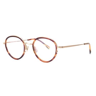 China For new reading glass factory stain glass frame pure titanium + ultra light plate glasses frame myopia glass frame for sale