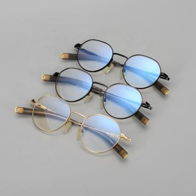 China For Reading Glasses 2022 New Glasses Frame Pure Titanium + Plate Glass Frame Myopia Ultra Light Frame for sale