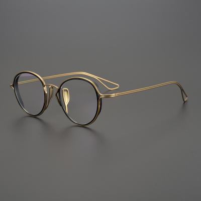 China For reading glass artistic square frame pure titanium ultra light glasses frame myopia glass frame for sale