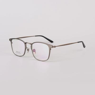 China Mature shenzhen glasses super light pure titanium rectangular box optical eyeglasses frame IP plating process for sale