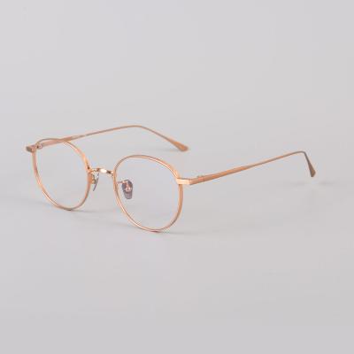 China For Reading Glasses Hot Selling Simple And Elegant Style Round Super Light Pure Titanium Frame Eyeglasses Optical Frame for sale