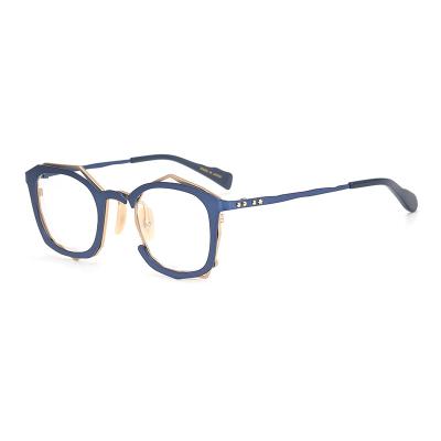 China Green Unique Art Eyeglasses Frames Irregular Shape Designer Glass Handmade Frame Reading Glasses for sale