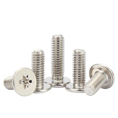 China Flat Cross Recessed Thin Head Flat Head Nickel Plated Screws M2-M4 for sale