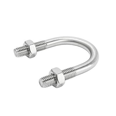 China Pan U Bolt 304 Stainless Steel Screw Tube Riding U Clamp M6M8M10M12M16-M24 for sale