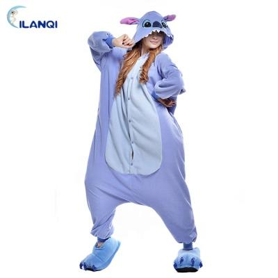 China Polyester Cosplay Cartoon Costume Dot Blue Animal Oneise Halloween Adult Pajamas for sale