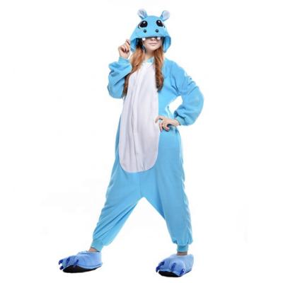 China QUICK DRY Hippo Pajamas Animal Onesie Costume Plus Size Adults Pajamas Mascot Custom Costume Onesie Pajamas Girl Adult Costume for sale