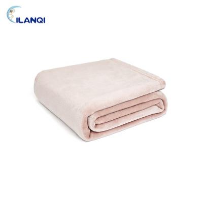 China Comfortable Single Soft Polyester Knitted Flannel Pink Fleece Blanket Throw Rose Sherpa Blanket Anti-pilling for sale