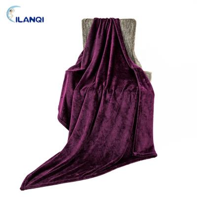 China Sofa Blanket Custom Polar Fleece Polyester Flannel Fleece Travel Custom Single Throw 100% Heated Throw Blankets Bulk for sale