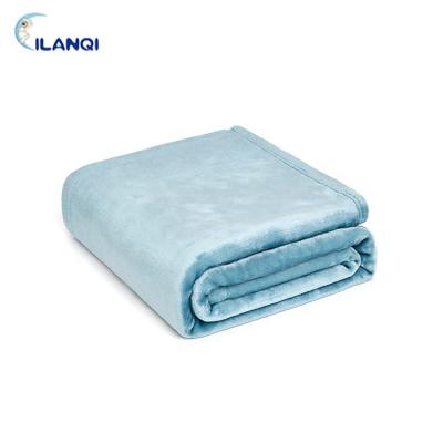 China Solid Color Spring Autumn Warm Polyester Knitted Plain Flannel Fleece Super Soft Anti-pilling Travel Sofas Camp Movable Throw Blankets For Bed for sale