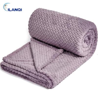 China Soft Anti-pilling Jacquard Flannel Fleece Knee Blanket Throw 50*60