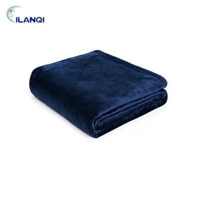 China Cheap Blue Velvet Flannel Blanket Super Soft Fleece Blanket Verified Anti-pilling Throw Blanket Blue Supplier for sale