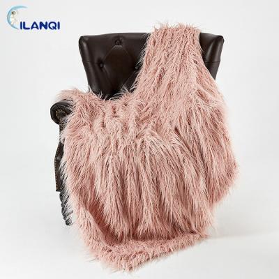 China HOT Long Pile Faux Fur Plush Warm Sherpa Microfiber Bed Throw Blanket for sale