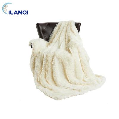 China HOT Faux Fur Plush Solid Comfortable Throw Blanket With Good Price for sale