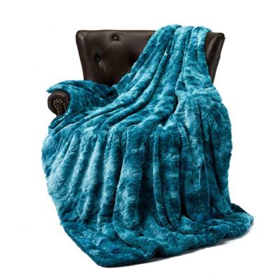 China HOT High Quality Comfy Thick Plush And Fur Sherpa Throw Blanket For Sofa for sale