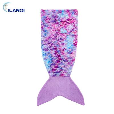 China Anti-pilling Beautiful Sliver Spring Autumn Adult Mermaid Blanket Adult Mermaid Blanket Single Thick Soft Purple Mermaid Tail for sale