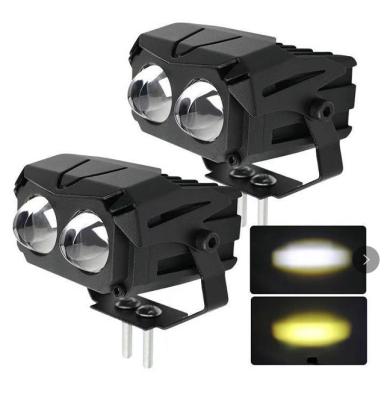 China NEWWIND Double Yellow and White Car LED Big Cannon Projector U10 Dual Lens High Quality Net Red Steel Light Modified Motorcycle LED Light for sale