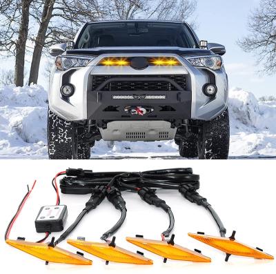 China NEW WIND Amber Color LED Grille Lights 12-24V For 4 Runner 2014-2021 Toyota TRD Pro Grille NW-GL02 for sale