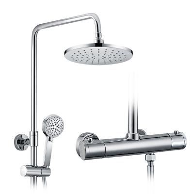 China With slide bar HIMARK high end cupc exposed thermostatic columna shower mixer set mezcladora de ducha de ducha de chuveiro for sale