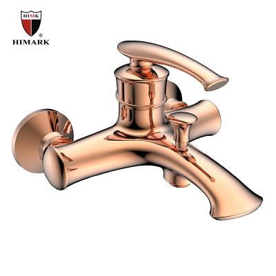 China Without Slide Bar HIMARK Exposed Bathroom Rose Gold Tub Shower Mixer Faucet for sale