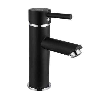 China Black Matte Black Metered Bathroom Basin Faucet zwarte faucets HIMARK de grifos de negros de torneira de preta modern brass kraan basin faucet for sale