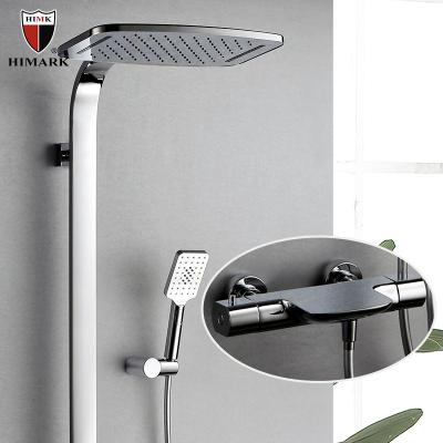 China Without columna de ducha de grifo Modern Thermostatic Bath Shower Faucet Set Column Sliding Bar Bathroom Shower Mixer HIMARK for sale