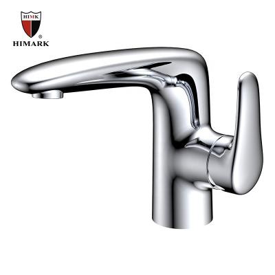 China HIMARK Metered Faucets Chrome Finished Single Handle Bathroom Basin Sink Mixer Taps for sale