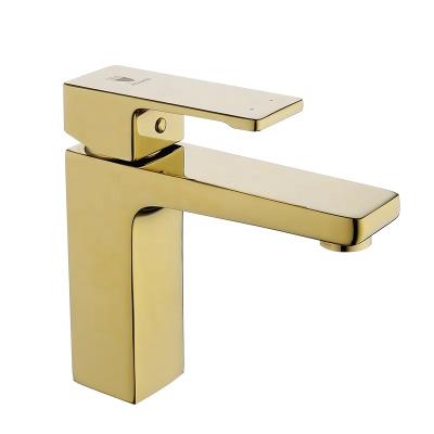 China HIMARK UPC Luxury One Hole Metered Single Handle Faucets Brushed Gold Bathroom Basin Faucets for sale